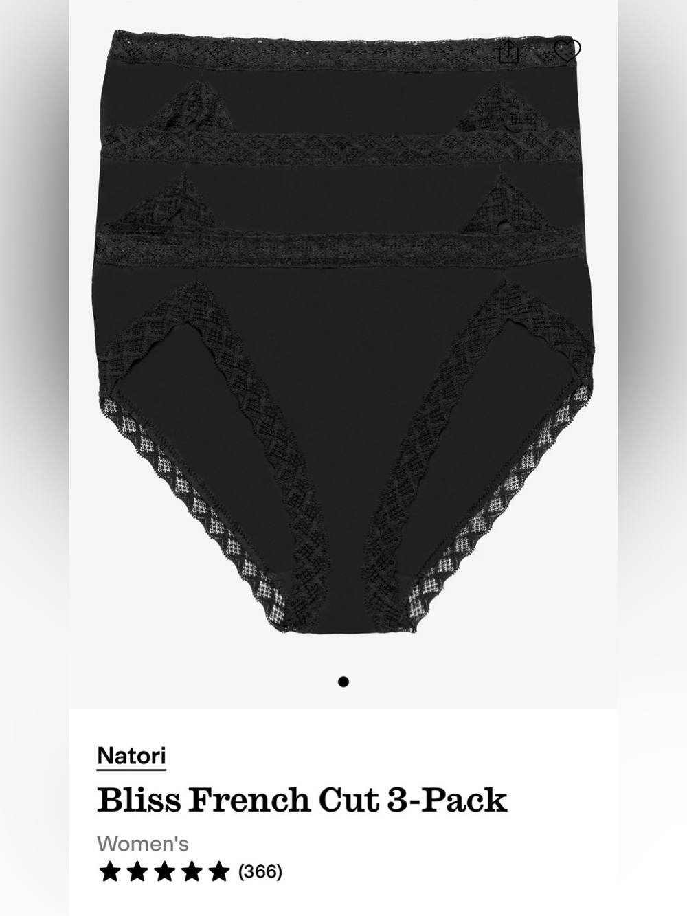 NWT Natori Bliss French Cut 3-Pack, Size XS